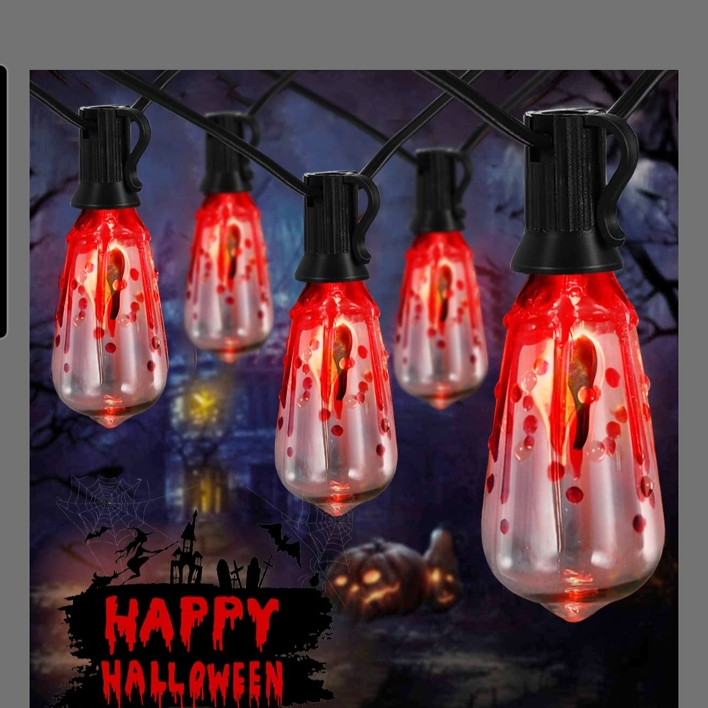 Spooky Red Halloween String Lights